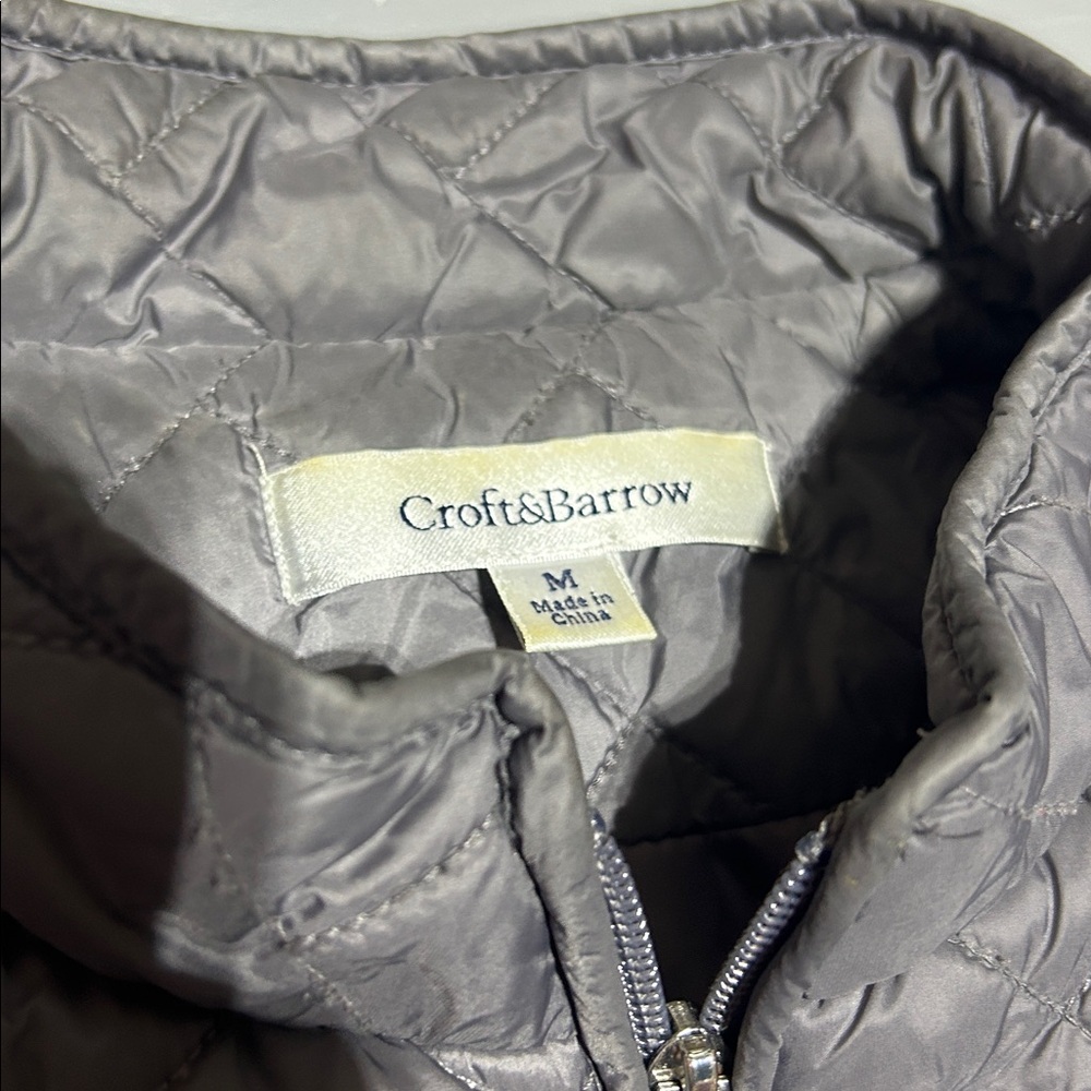Croft & Barrow Gray Quilted Diamond Pattern Lightweight Vest Jacket (Women’s M) - Picture 5 of 10